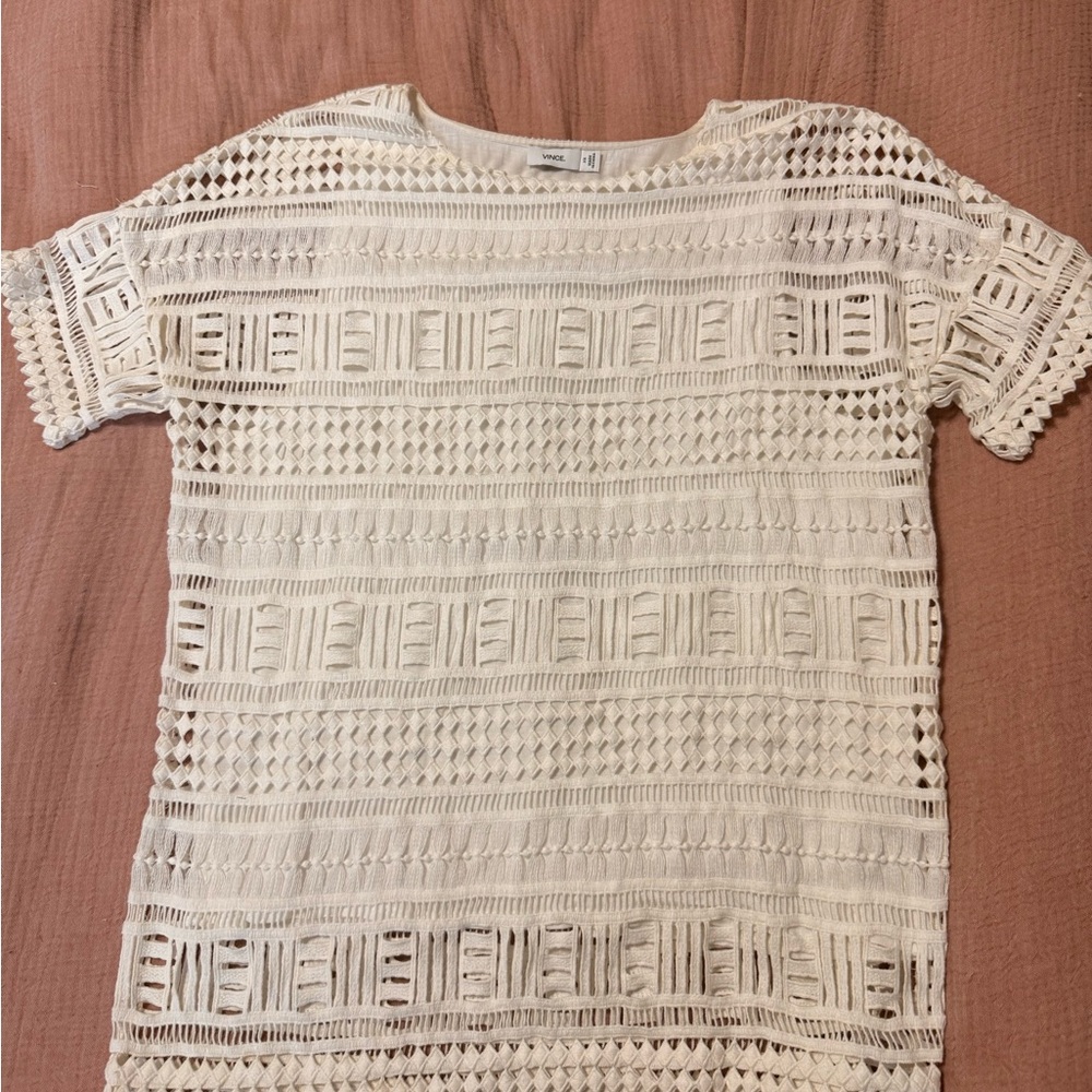 Elegant Cream Crochet Top